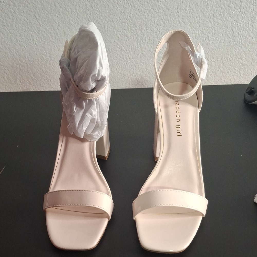 Steve Madden Girl Cream Strappy Heels